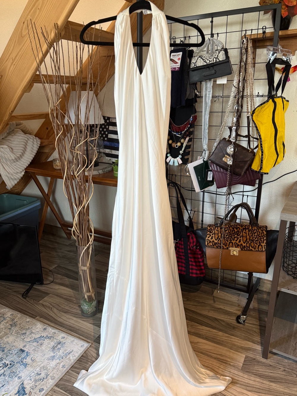 Show Me Your MuMu White Halter V-Neck White Dress (NWOT)